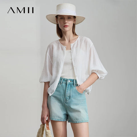 AMII Office Lady Summer New Shirts for Women