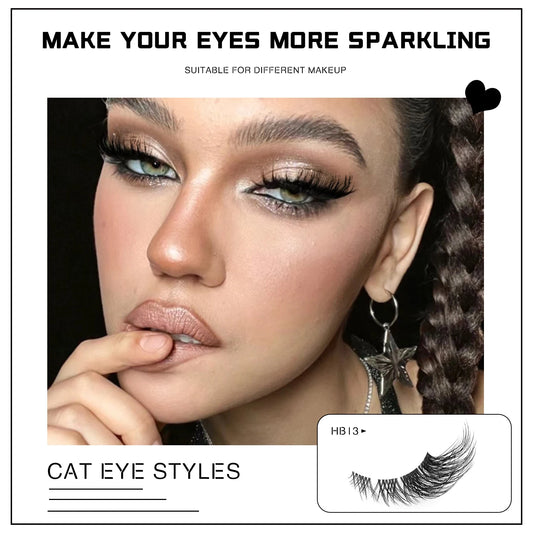 GROINNEYA Cat Eye False Eyelashes - 3D Faux Mink Multipack
