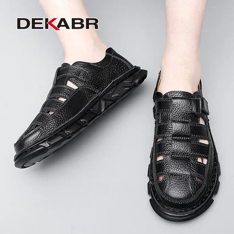 DEKABR Sommer Herren Sandalen aus echtem Leder 