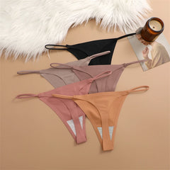 4Pcs Seamless Ice Silk Thongs for Women