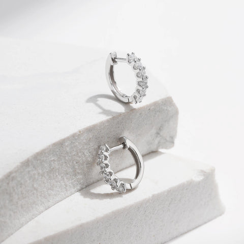 MODIAN D Color Moissanite Small Hoop Earrings