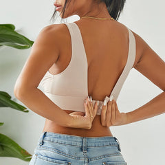 FINETOO Women Deep V Push Up Wireless Bra