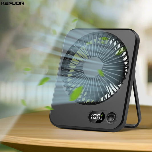 Portable Mini USB Rechargeable Desk Fan with 5 Speed Settings