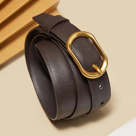 FOXER Women Buckle Thin Belt for Jeans & Dress