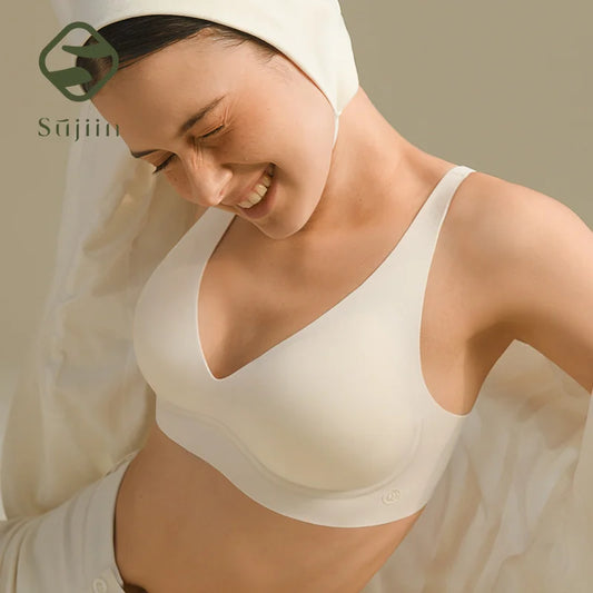 SUJIIN Sexy Push Up Padded Seamless Wireless Bras