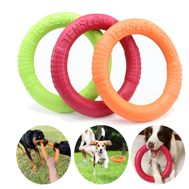 Interactive Orange Dog Flying Disk - EVA Training Ring Puller for Dogs