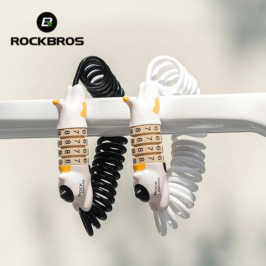 ROCKBROS Mini Wachtwoordslot Fietsslot - 4-cijferige combinatie Anti-diefstal Stalen Kabelketting