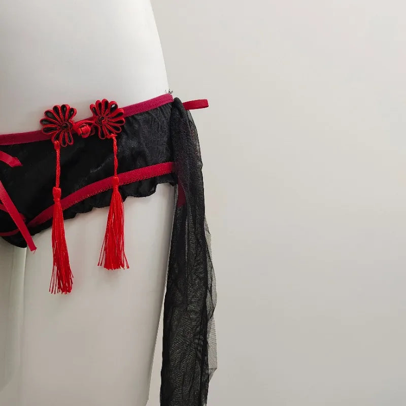 Gothic Vintage Cheongsam Lingerie Set