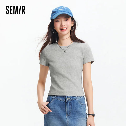 Semir dames cropped geborduurd T-shirt