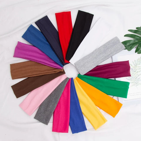 Elastic Cotton HairBand Fashion Headbands for Women and Men - Solid Running, Fitness, Yoga, and Makeup Accessories