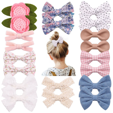 4Pcs/Set Floral Lace Hair Clip Set Girl Cute Bow FlowerTrimming Headwear Cartoon Hair Clips Hairpin Headdress Hair Accessories
