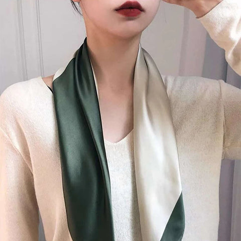 Elegant Floral Silk Hairband Scarf for Women