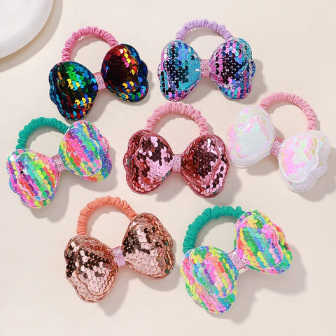 2 stuks elastische haarbanden met bloemenstrik voor meisjes en kinderen - schattige cartoon haaraccessoires