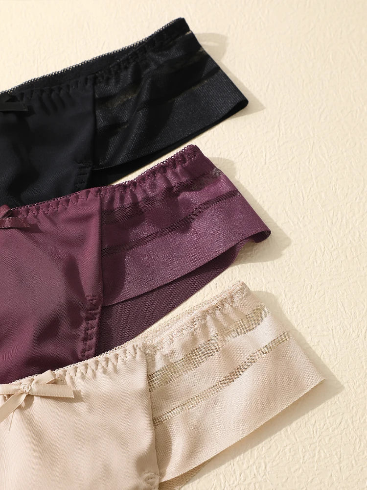 FINETOO 3pcs Women's Lace Hollow Out Underwear