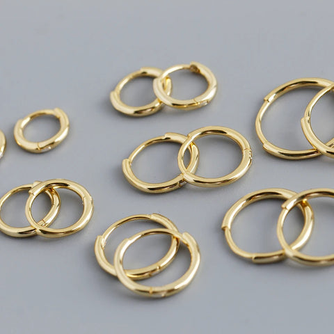 WANTME 925 Sterling Silver Simple Huggies Earrings