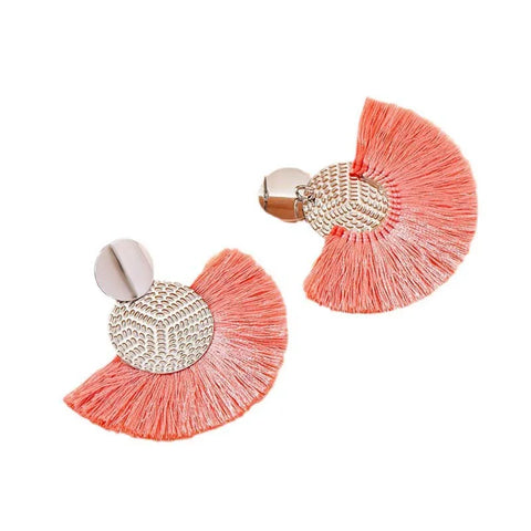 Fashion Bohemian Big Tassel Dangle Earrings for Women - Vintage White Fringe Statement Jewelry