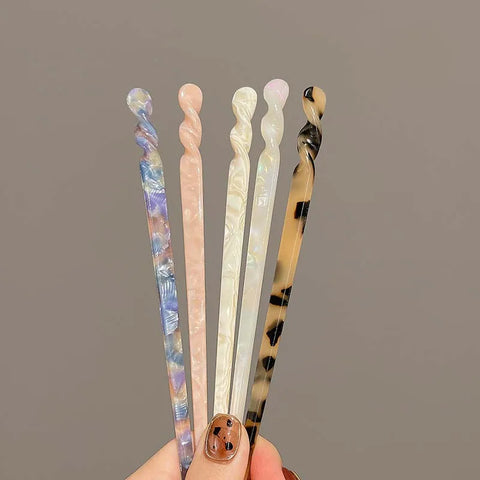 Vintage Chinese Style Hair Sticks for Women - Fashion Acetate Chopstick Hair Clips Jewelry Accessories