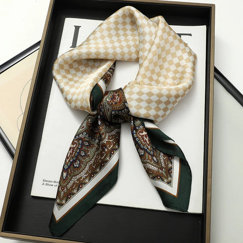 Wild Leopard Print Silk Scarf - Satin Shawl Design