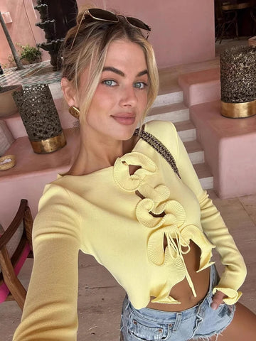 TARUXY 2025 Nieuwe gebreide cardigan met lange mouwen voor dames - Contrasterende kleursplitten met vetersluiting en bodycon-trui