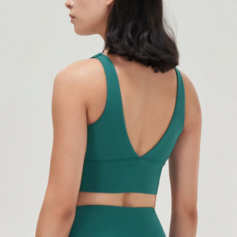 SOISOU Yoga sportbeha voor dames - Diep V-ontwerp, uitneembare cups, comfortabele pasvorm