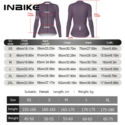 INBIKE Women's Long Sleeve Jersey MTB Cycling Jersey - Perfect for Spring and Autumn Riding