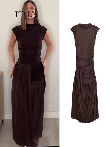 TFMLN Zomer Dames Lange Jurk - Elegante en Comfortabele Midi-jurk voor Elke Gelegenheid 