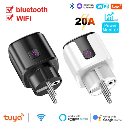 Tuya Smart EU Plug WiFi+Bluetooth 20A Socket