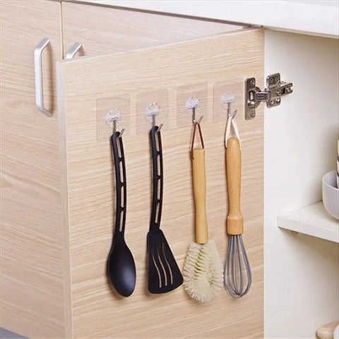 30 stuks transparante, sterke, zelfklevende deurhangers - zware zuighaken voor keuken en badkamer