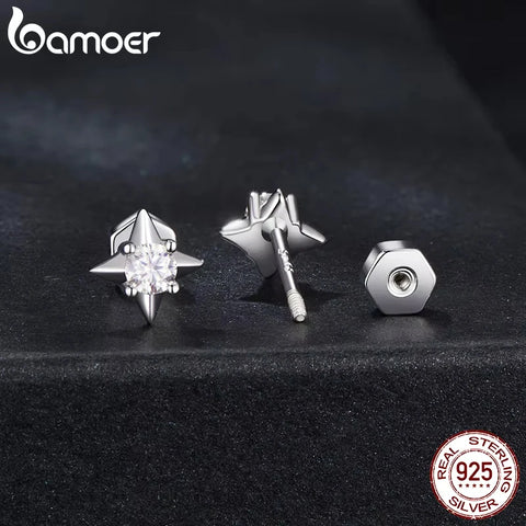BAMOER Shining Star Moissanite Earrings