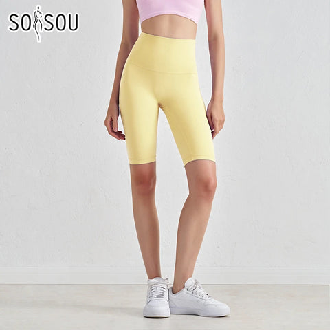 SOISOU Dames Nylon Shorts met Hoge Taille