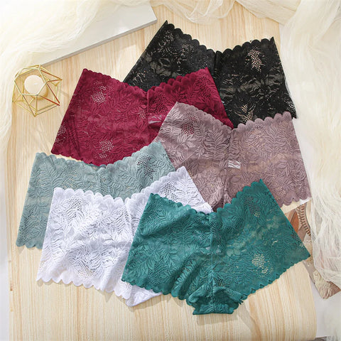 FINETOO 4-delige kanten bloemen boyshorts ondergoed voor dames