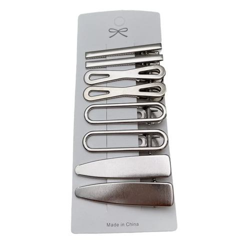 Stylish Silver Metal Duckbill Hair Clips for Women and Girls - Y2K Bangs Accessories