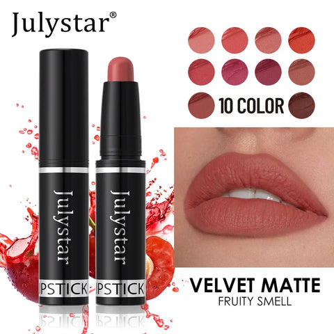 10 Color Nude Brown Matte Lipstick Pen - Waterproof Velvet Lip Tint Pencil