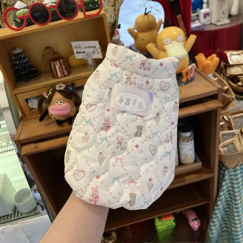 Cute Winter Pet Clothes Teddy Bear High Neck Parkas for Small Dogs and Cats