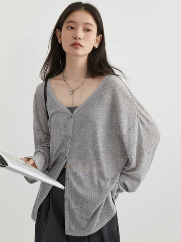 CHIC VEN Women's Cardigan - V-neck Long Sleeved Jumper