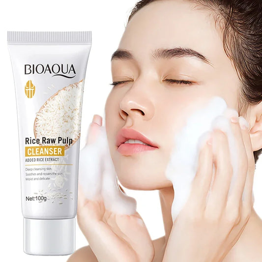 Rice Raw Pulp Facial Cleanser Foam - Zachte en voedende reiniger voor een stralende huid
