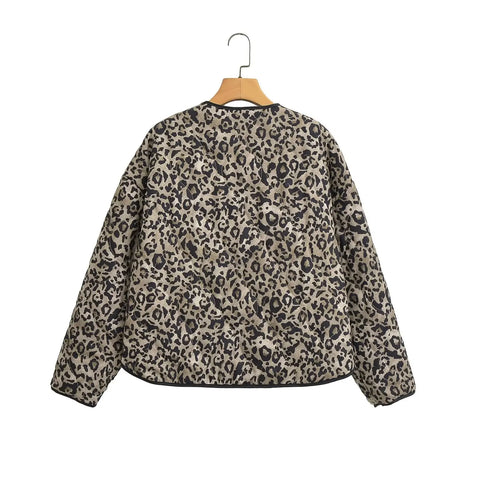 MUJER Luipaardprint Oversized Jas voor Dames – Stijlvolle Jas met Drukknopen 2025