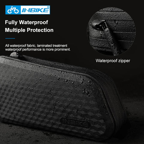 INBIKE Slim Front Frame Top Tube Bag - Waterproof Bicycle Handlebar Bag for Mountain and Road Bikes