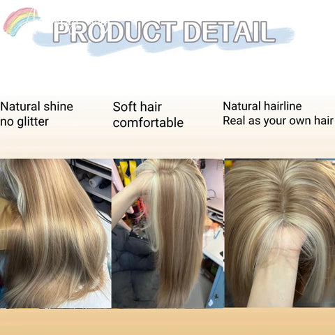 Ashley Long Straight Blonde Brown Lace Front Wig