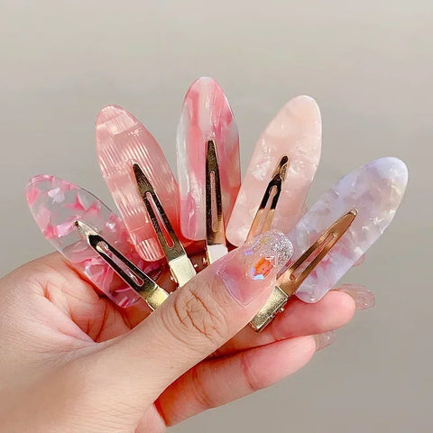 Cherry Pink Seamless Edge Clip - 2-4pcs Duckbill Hairpin for Women and Girls