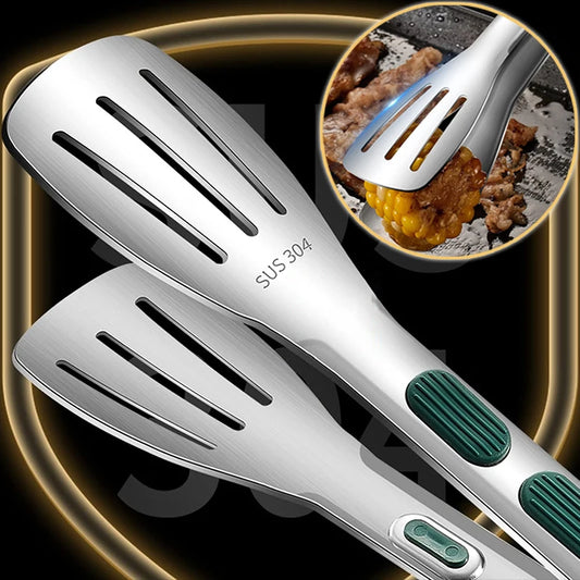 Stainless Steel Food Tongs - Versatile BBQ, Salad, and Cooking Tool