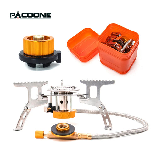 PACOONE Portable Camping Gas Stove - Ultralight Outdoor Cooker for Hiking and Picnics