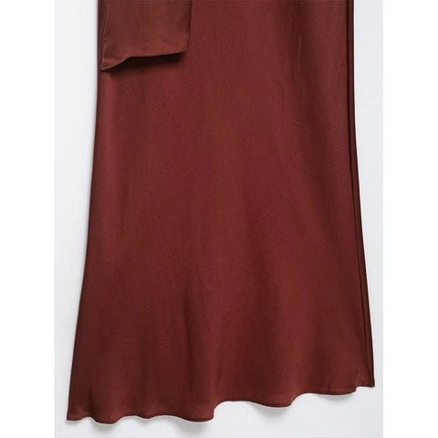 TRAF 2025 Asymmetric Off Shoulder Maxi Dress for Women