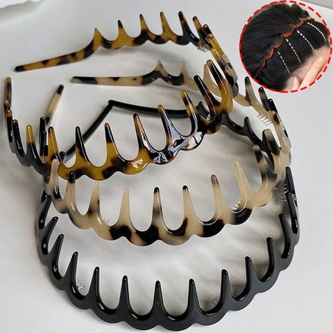 2PCS Fashion Wave Headbands for Women - Solid Color Non-slip Hair Bands