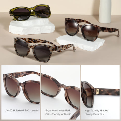ZENOTTIC Chunky Butterfly gepolariseerde zonnebril - dikke monturen UV400 cat-eye zonnebril voor dames
