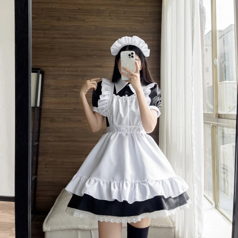 Gothic Lolita Anime Maid Cosplay Costume for Women