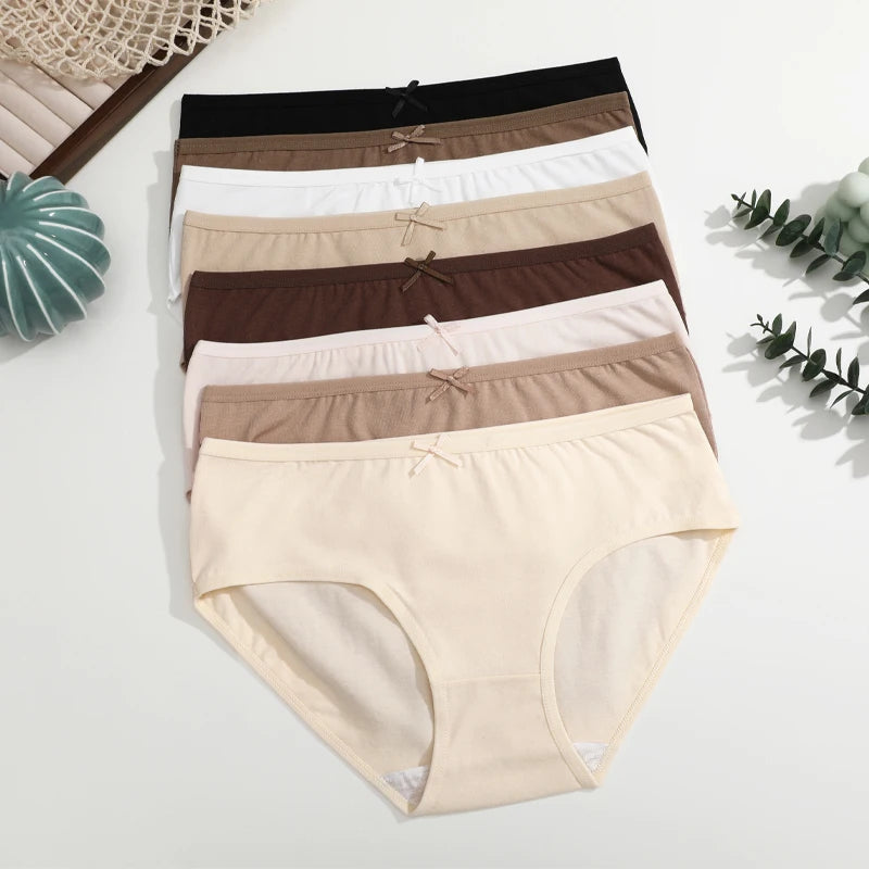 FINETOO 4Pcs Cotton Women's Seamless Plus Size Panties