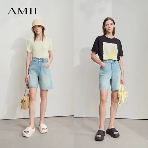 Amii Women's Distressed Denim Shorts - Summer 2025