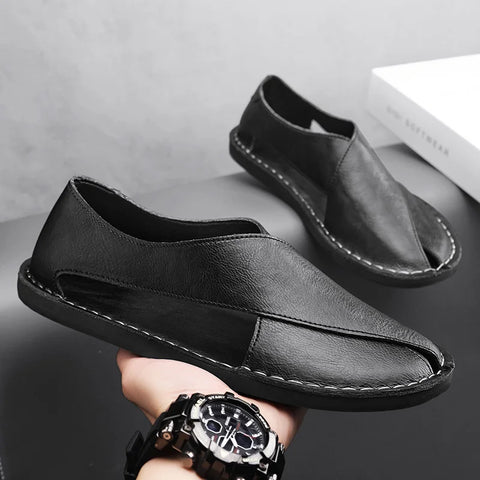 Sommerliche handgefertigte Herrensandalen aus Leder