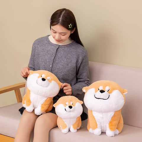 Adorable Shiba Inu Plush Toy – Lying Puppy Hug Pillow & Bed Cushion for Kids’ Gifts
